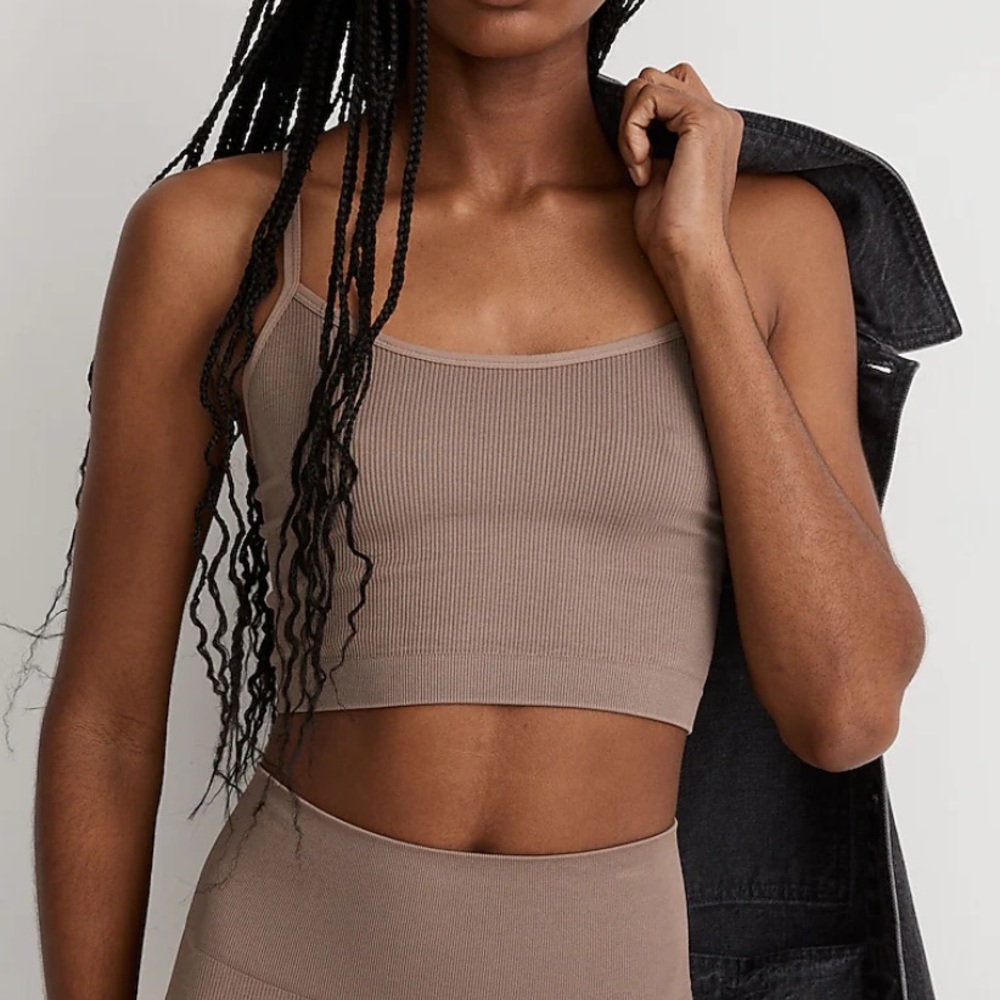 Madewell Seamless Crop Cami in Brown